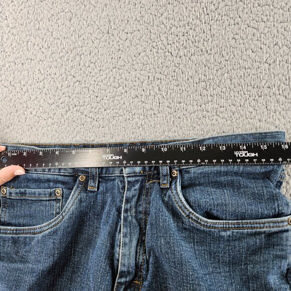 Timberland Pro Jeans Mens 32x34 Blue Straight Leg Workwear Heavy Denim - Picture 8 of 16